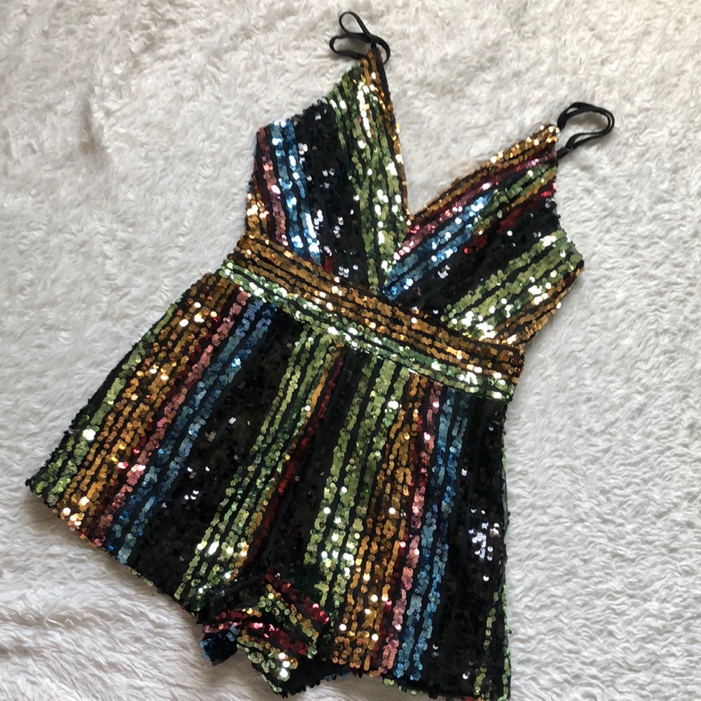 Charlotte Russe Multicolor Sequin Romper